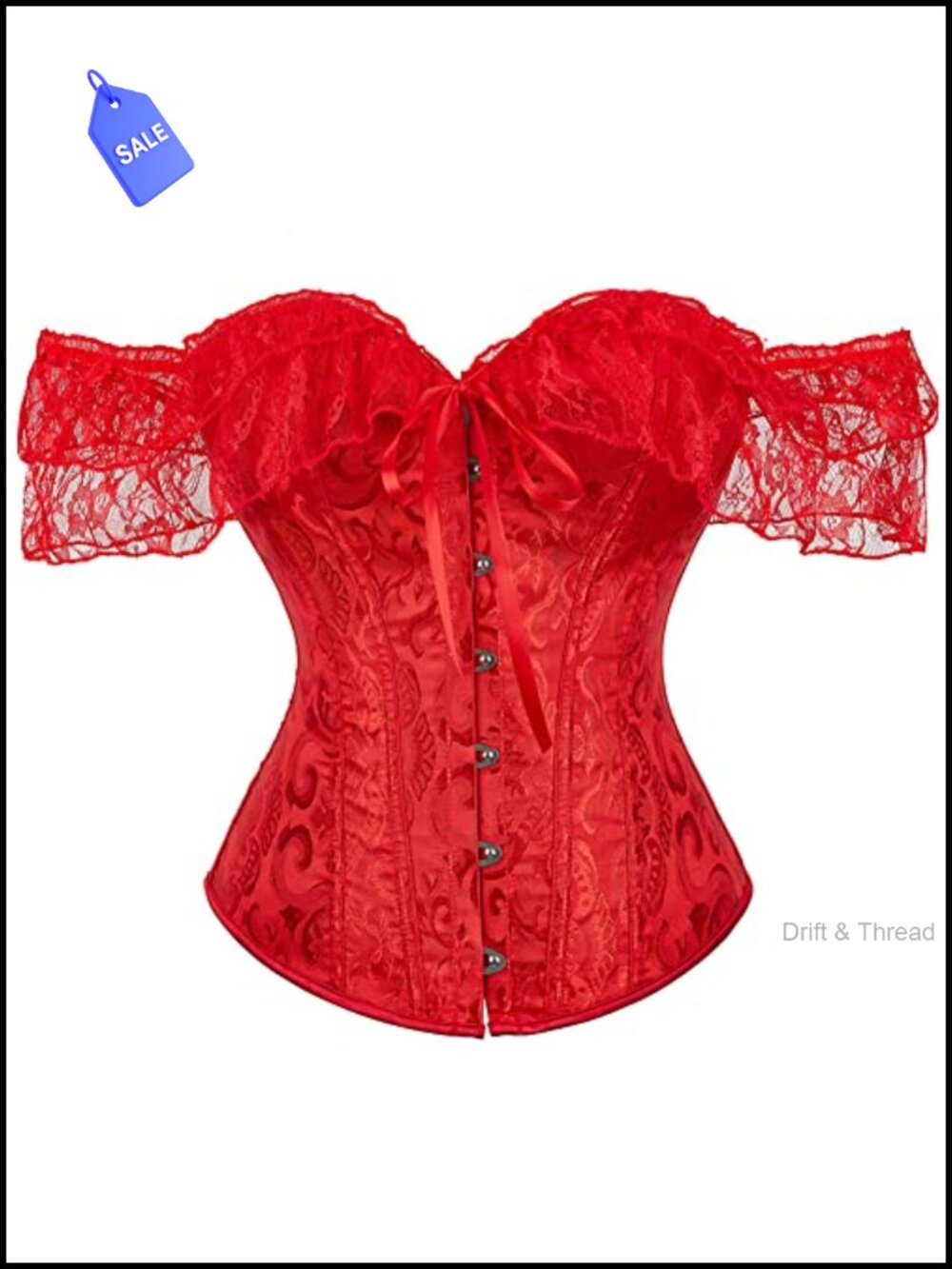 SHYMMUO Corset Top Overbust Lace Up Bustier for Women Renaissance